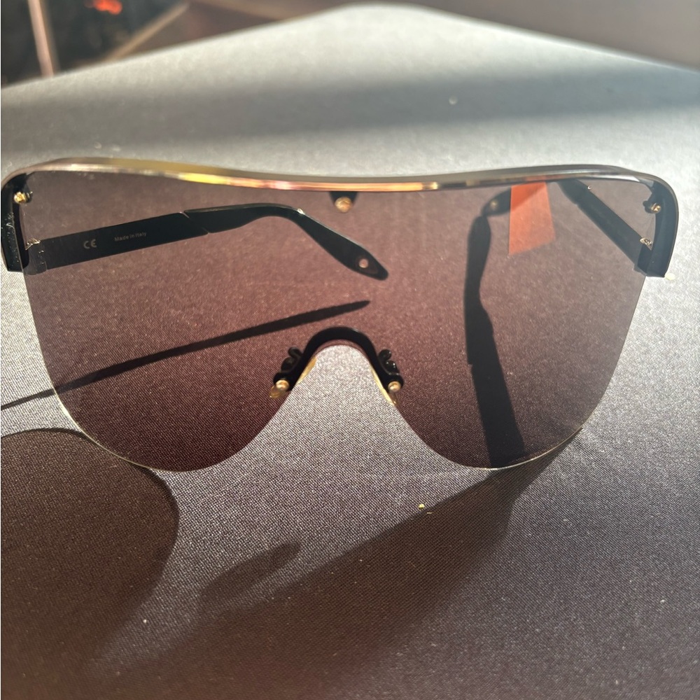 Givenchy Women's Sunglasses with Gold Frame and Brown Lenses